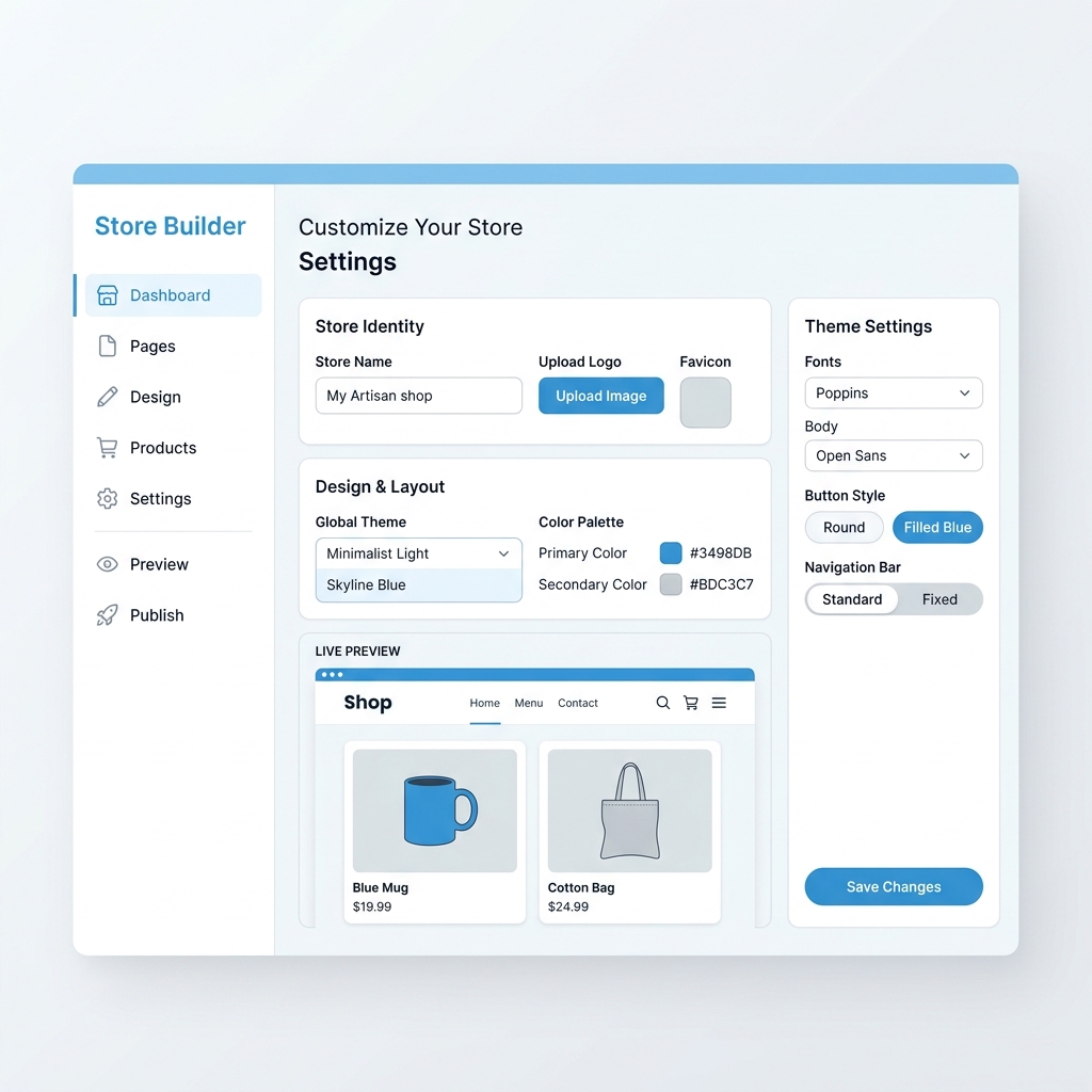 Panel de personalización de Tribio